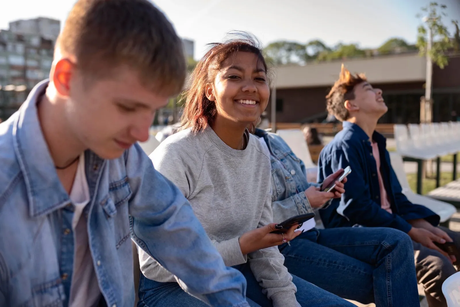 People spending time together outdoors in a supportive community setting